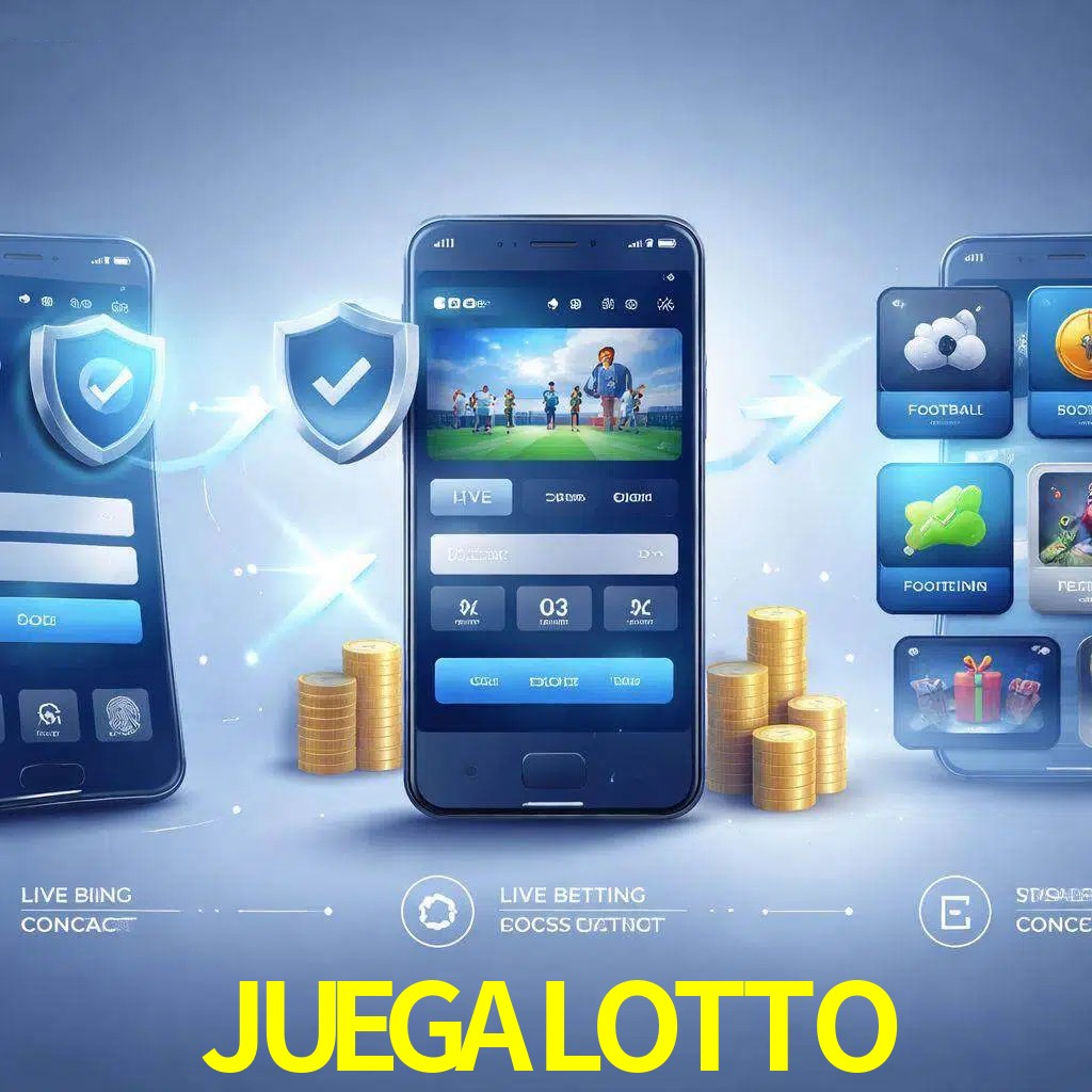 Pasos de acceso a la app JUEGALOTTO en pantalla de teléfono móvil